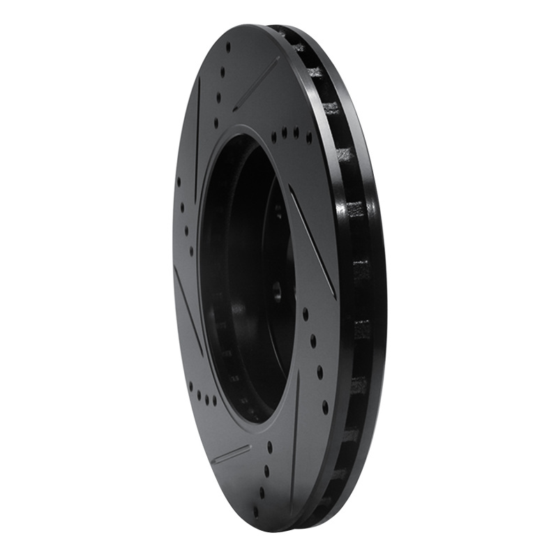 Mercedes-Benz C280 Brake Rotor (1) - Front Right - R1 Concepts - Drilled & Slotted - Black - `96-`15